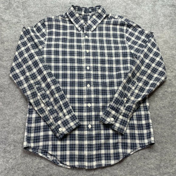 Abercrombie & Fitch Other - Abercrombie Button Up Shirt Men Medium Gray Blue Plaid Long Sleeve Pocket